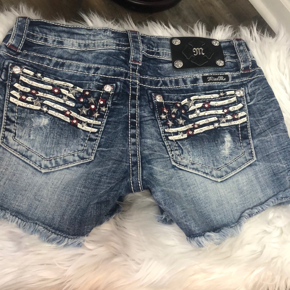 Miss Me American Flag Patriotic Signature Shorts